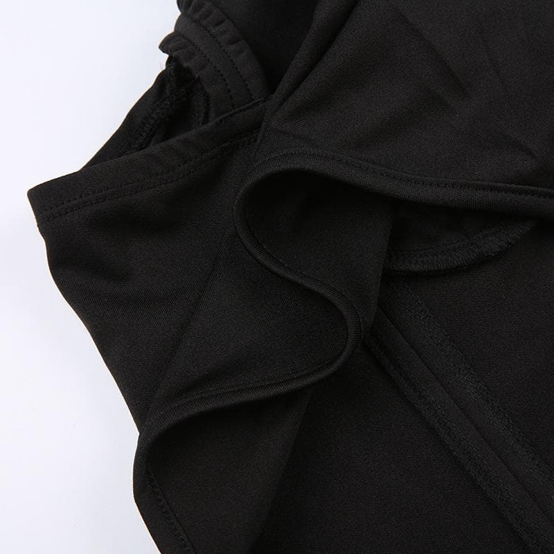 Top corto senza maniche con scollo a V e anello a O, senza schienale e corsetto