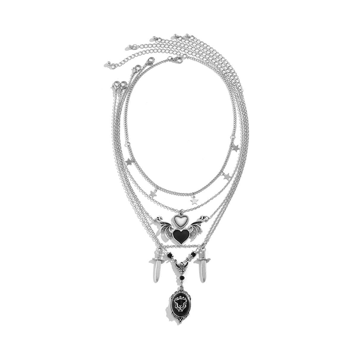 Collana con ciondolo a forma di cuore, 5 pezzi