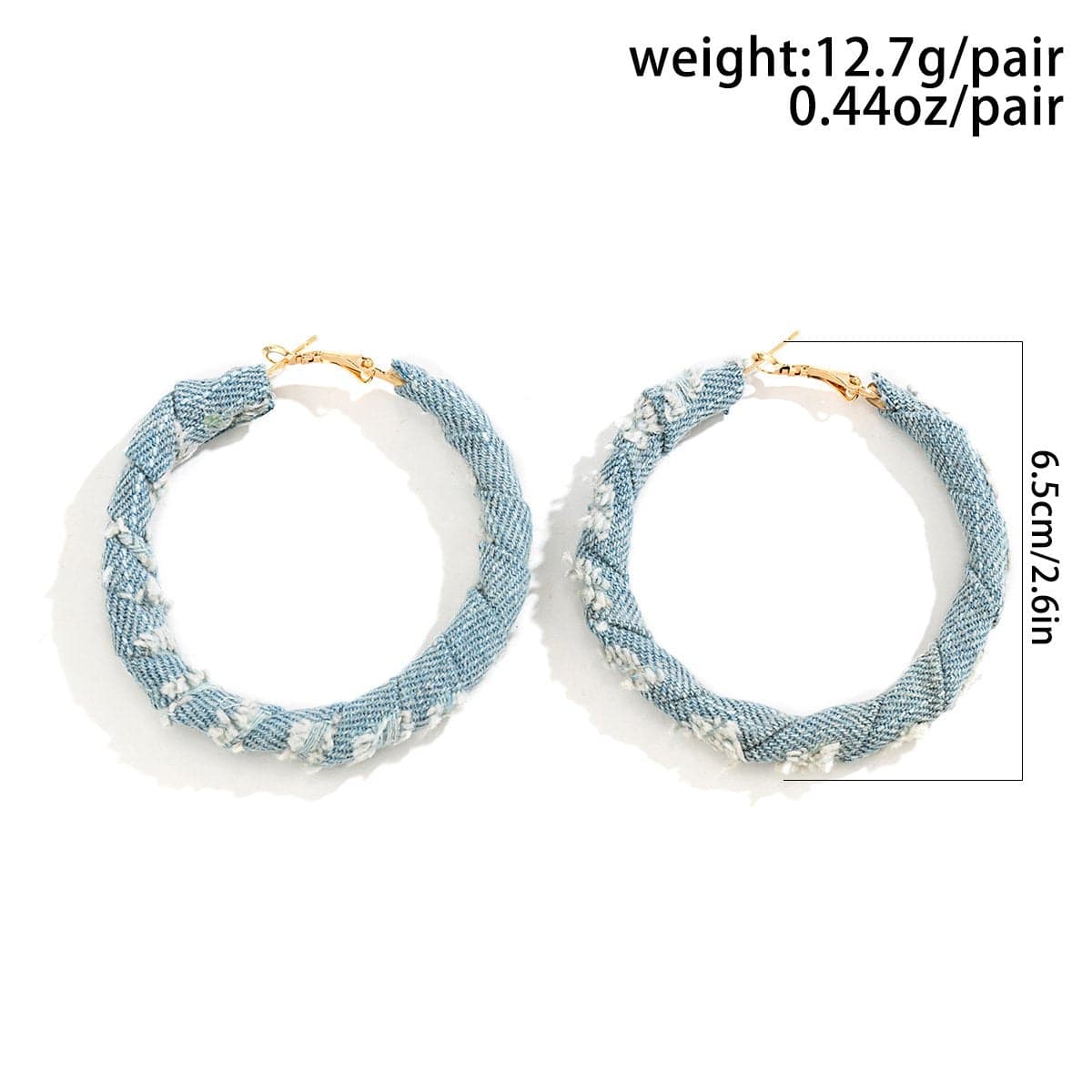 Orecchini ad anello in denim