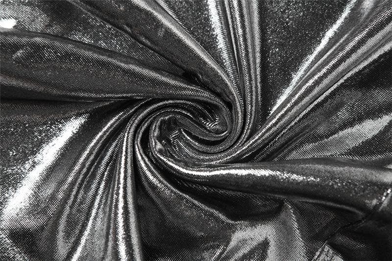 Minigonna metallizzata senza maniche con scollo rotondo