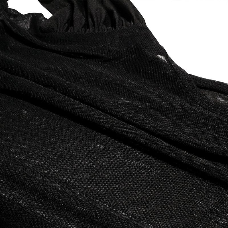 Body uni sans manches à licou croisé sur le devant en maille