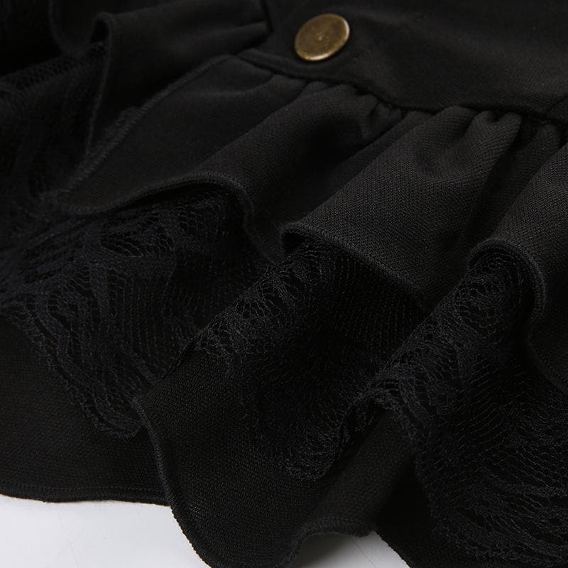 Rückenfreies Camisole-Oberteil mit Spitzensaum, Knopfleiste, V-Ausschnitt und Rüschen