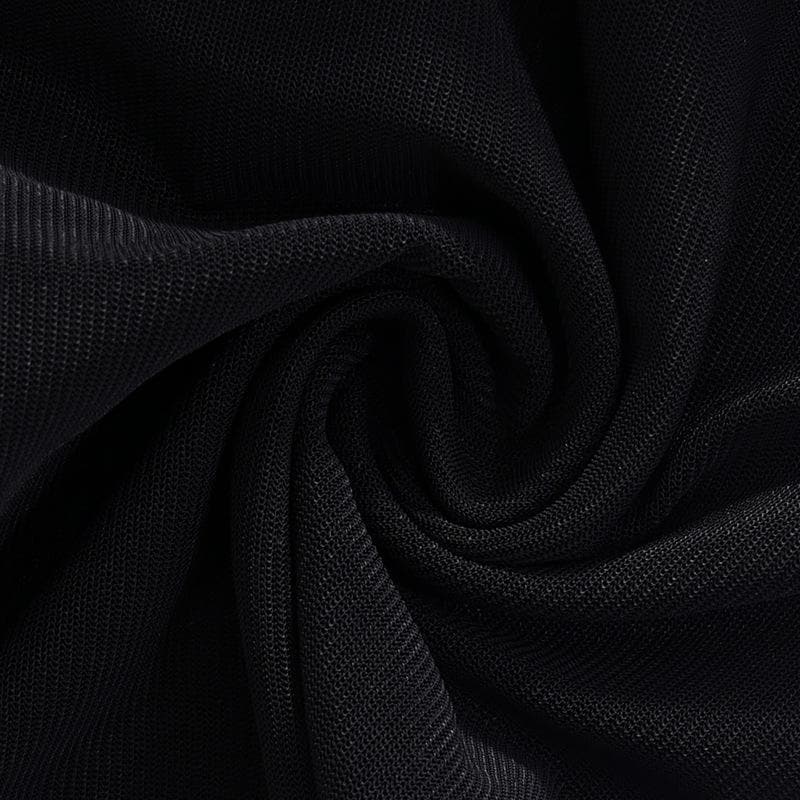 Top corto irregolare a maniche lunghe con spalle scoperte e maglia solida