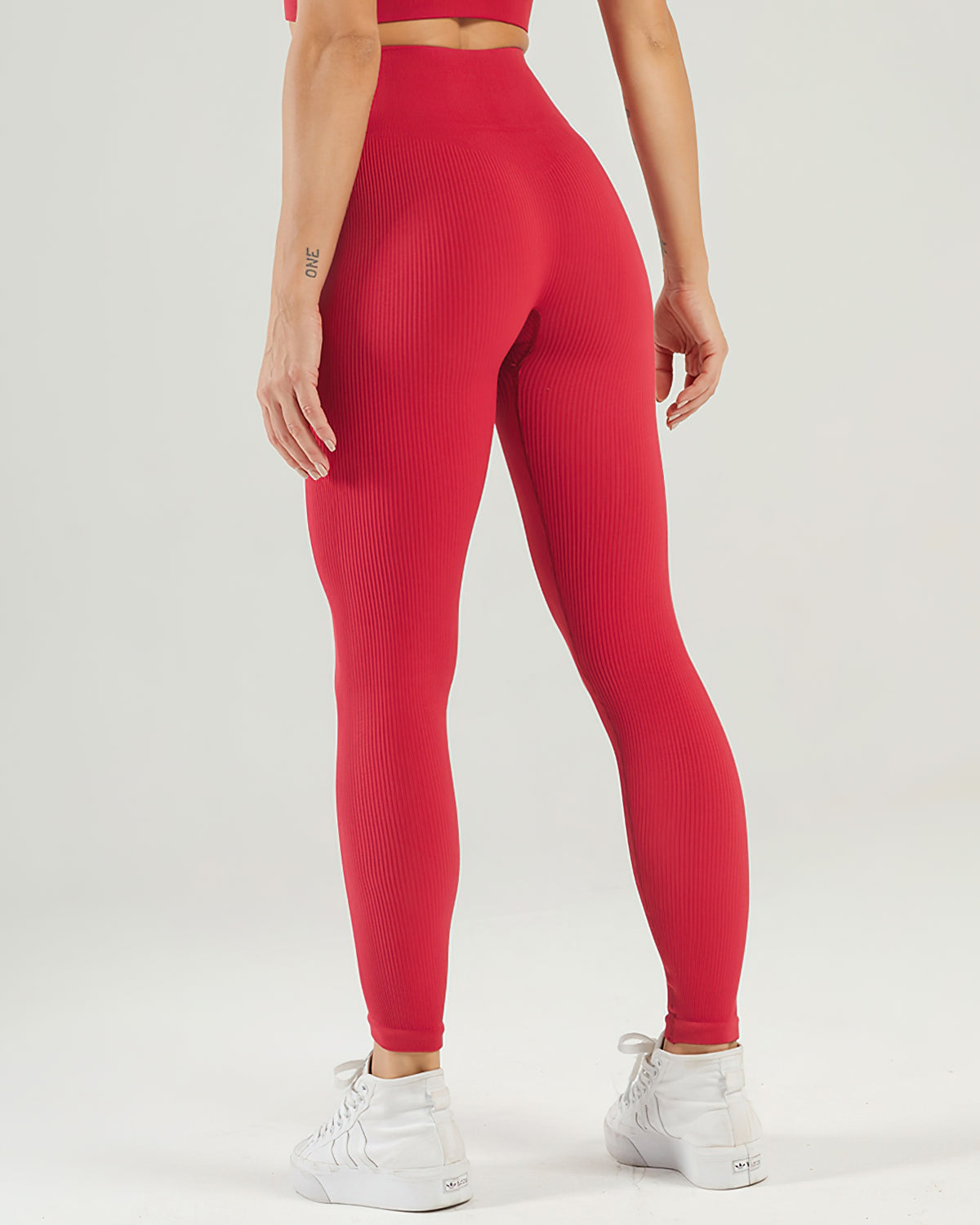 Leggings senza cuciture a coste Nieve - Cardinale