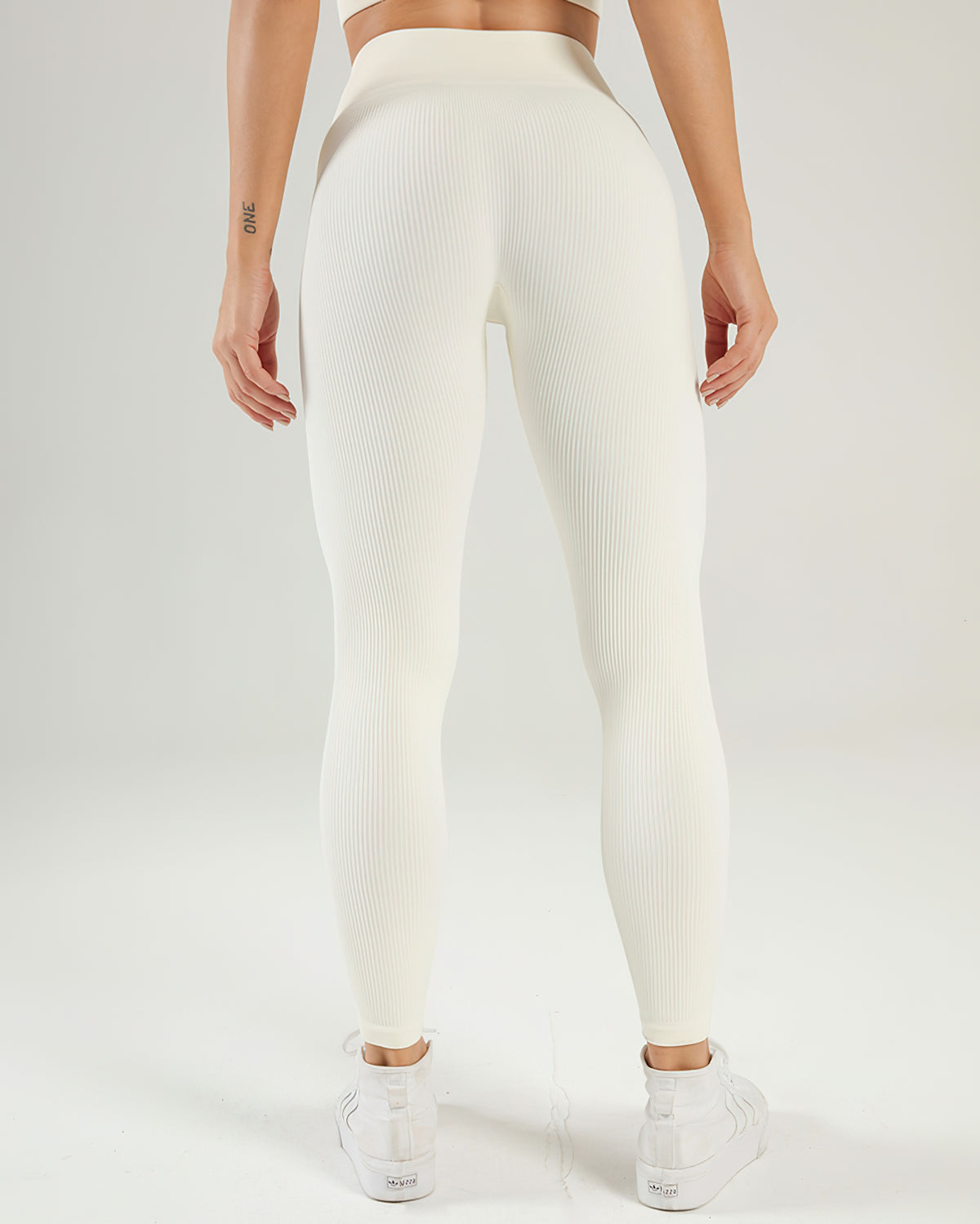 Leggings senza cuciture a coste Nieve - Beige