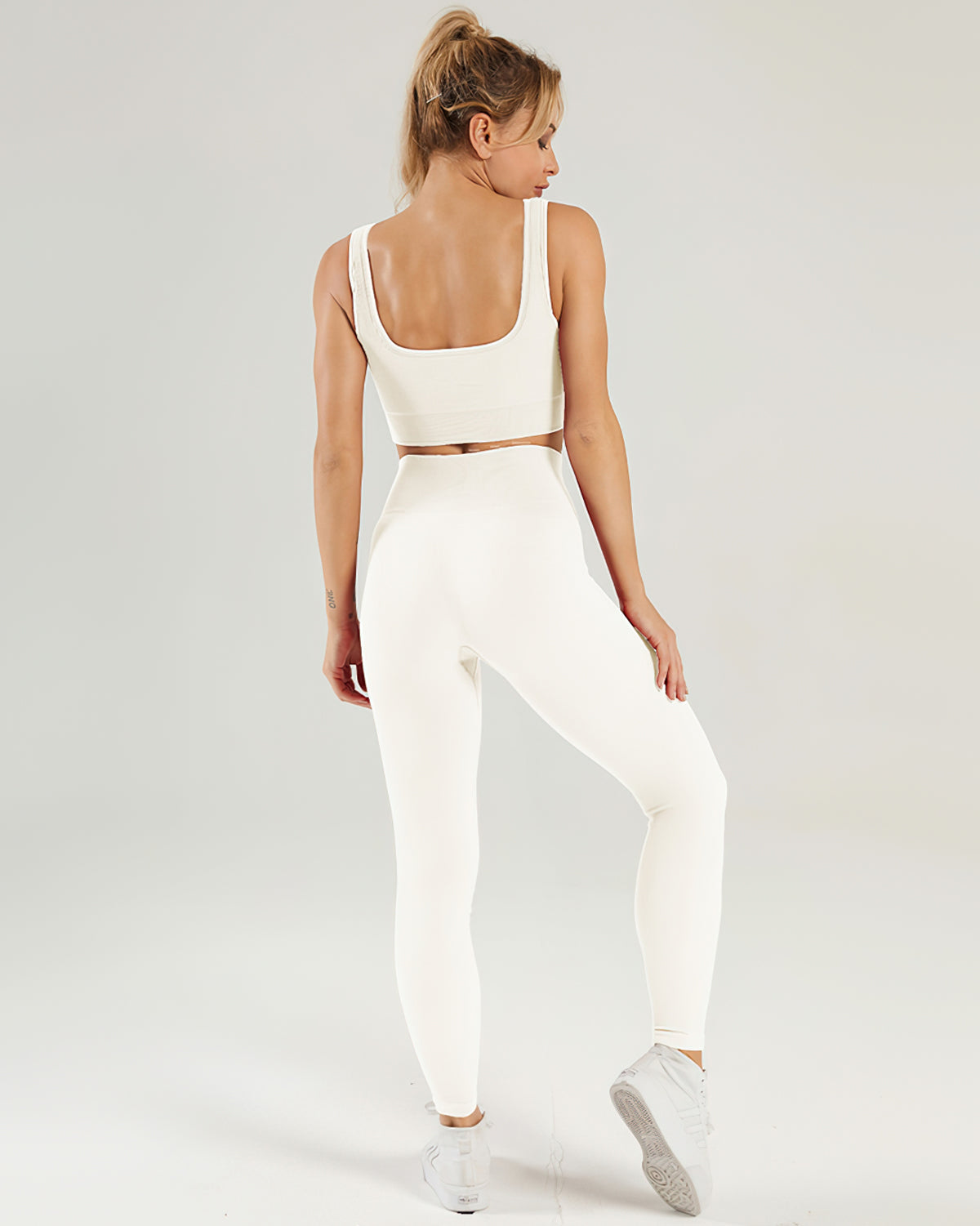 Leggings senza cuciture a coste Nieve - Beige