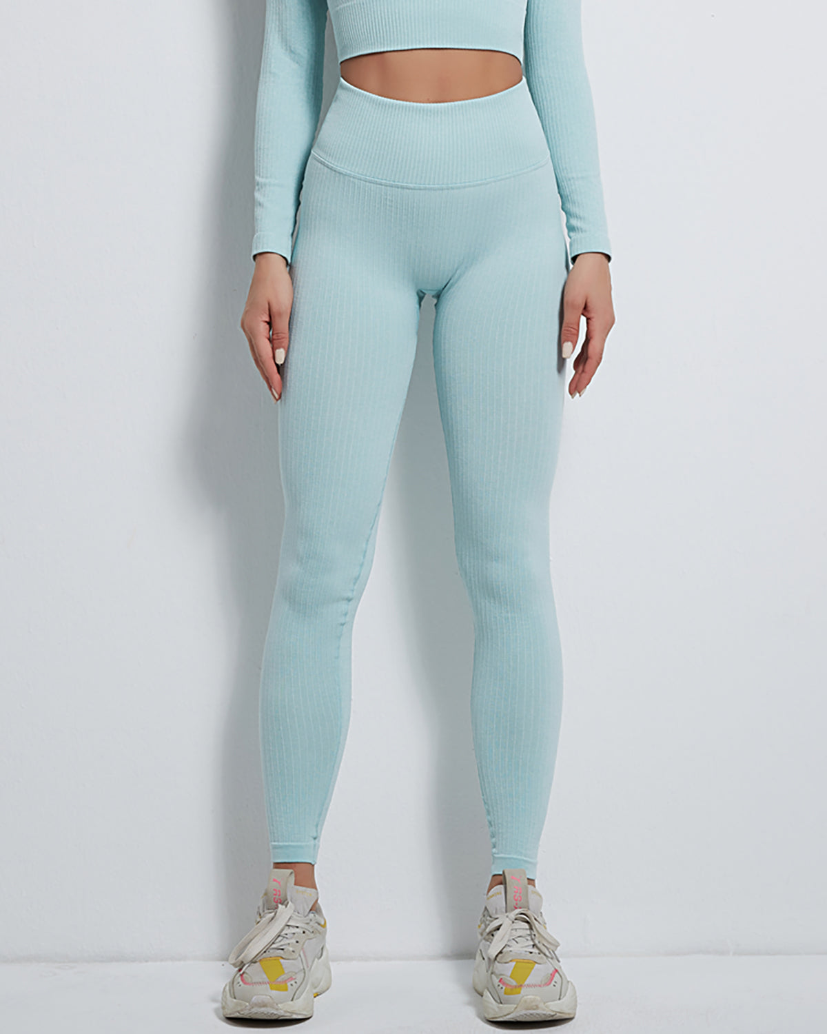 Leggings senza cuciture a coste Rozy - Blu