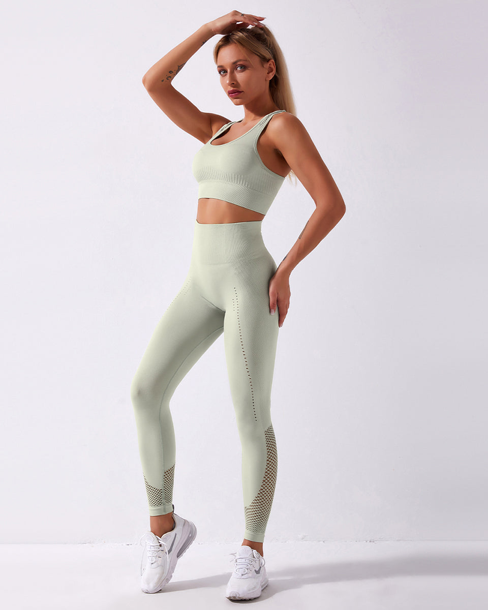 Leggings senza cuciture Terra - Verde chiaro