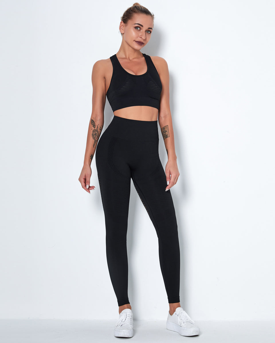 Leggings senza cuciture Vitality - Nero