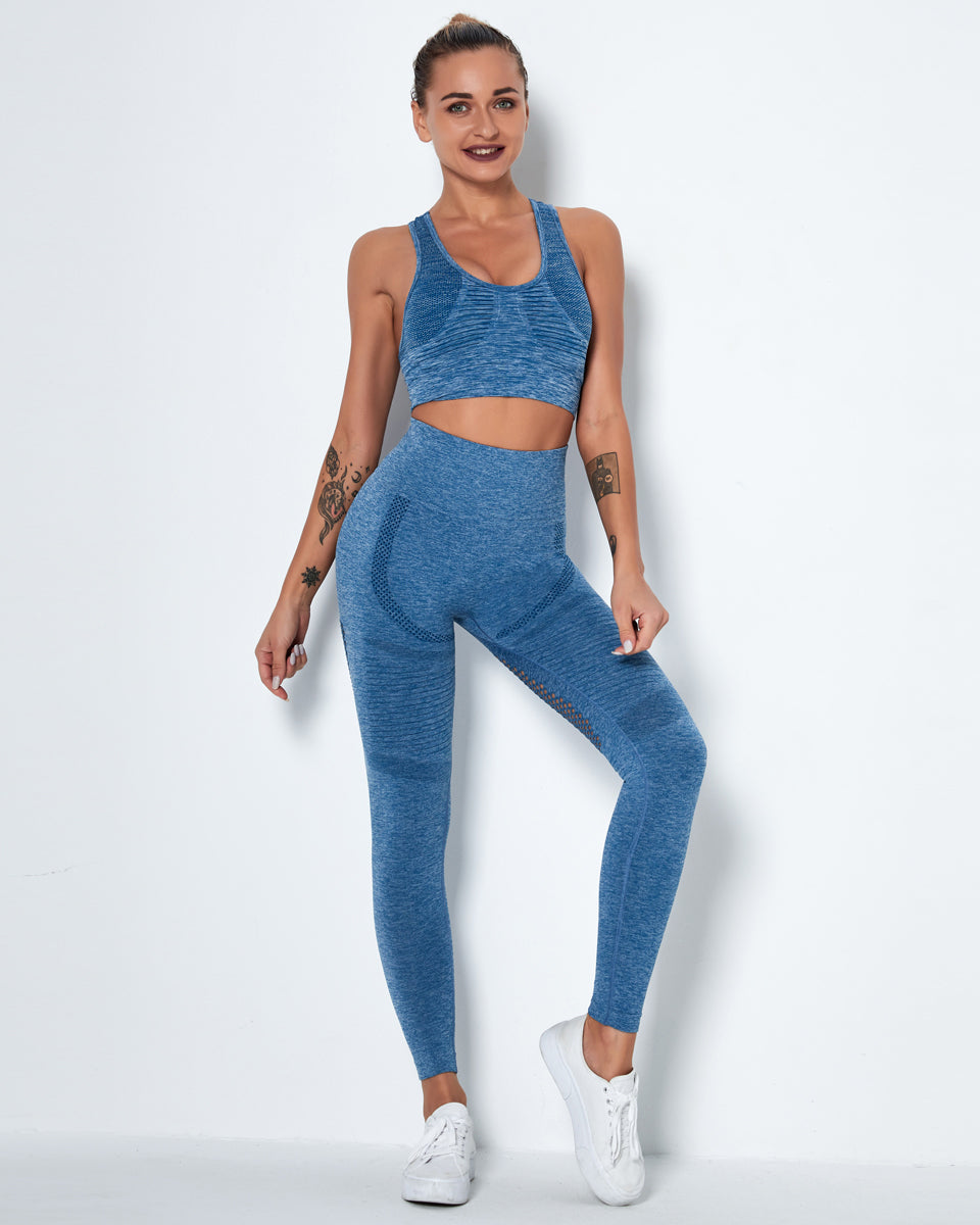 Leggings senza cuciture Vitality - Blu ghiaccio