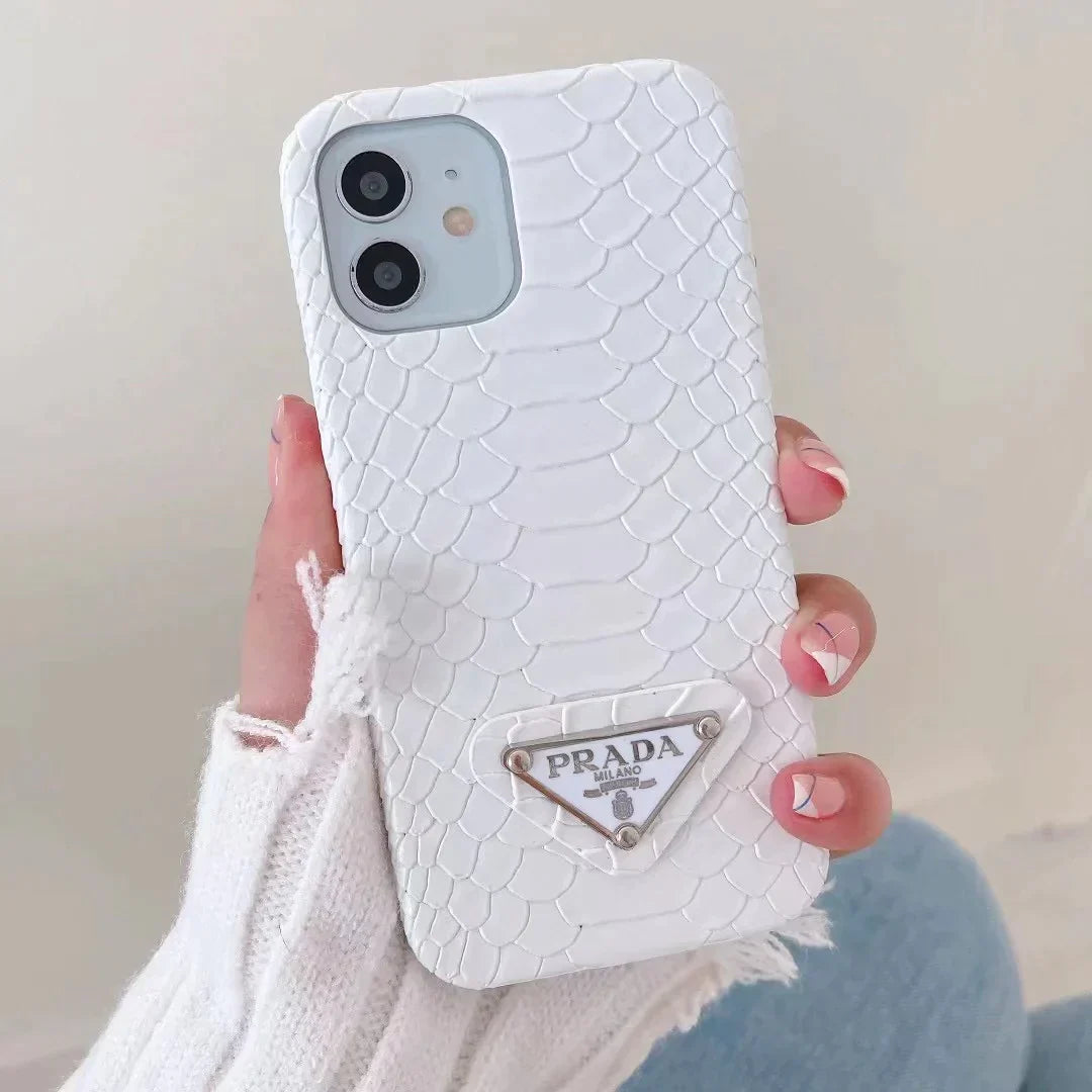 Custodia per telefono in pelle di serpente per iPhone