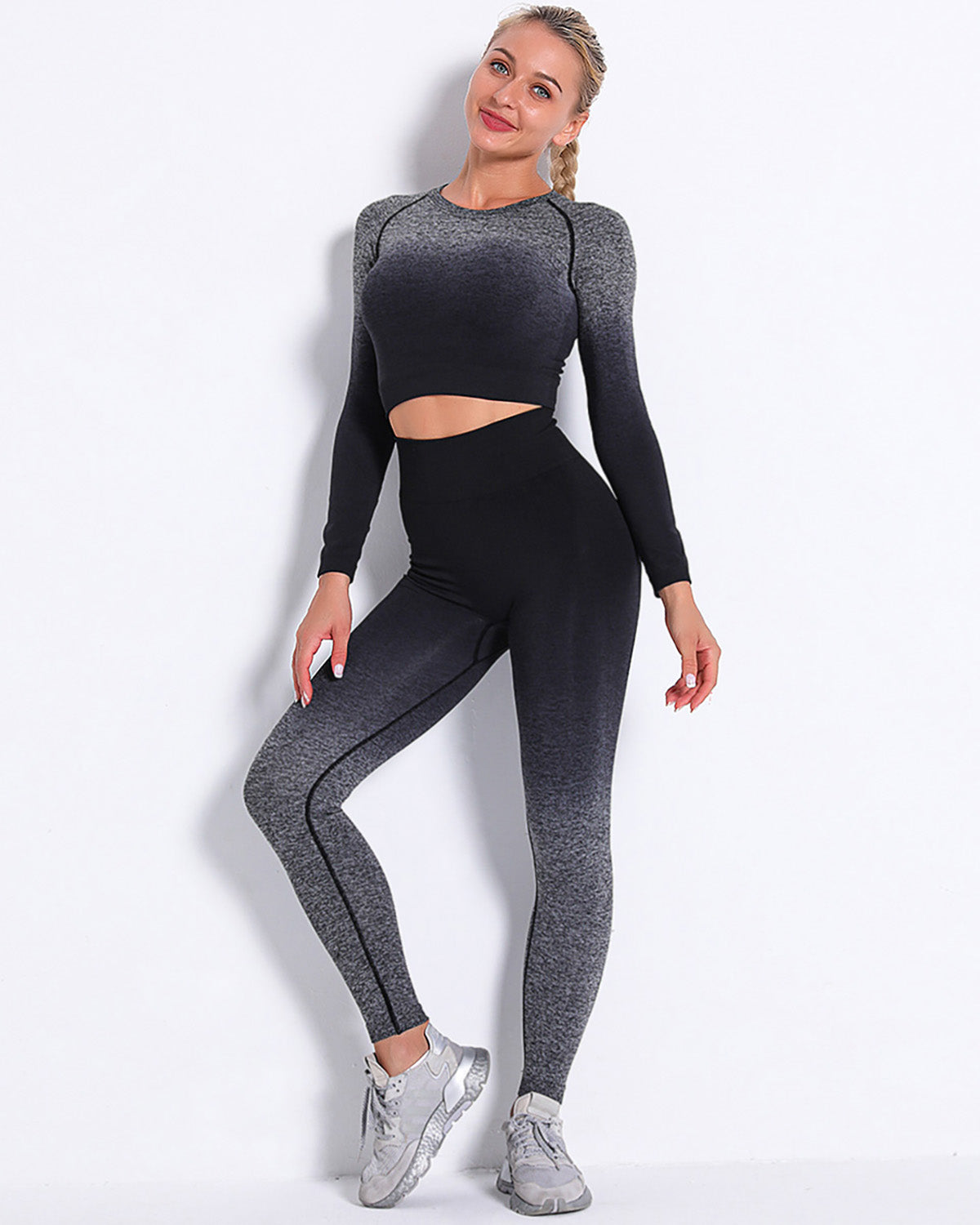 Leggings senza cuciture Yassi Ombre - Grigio