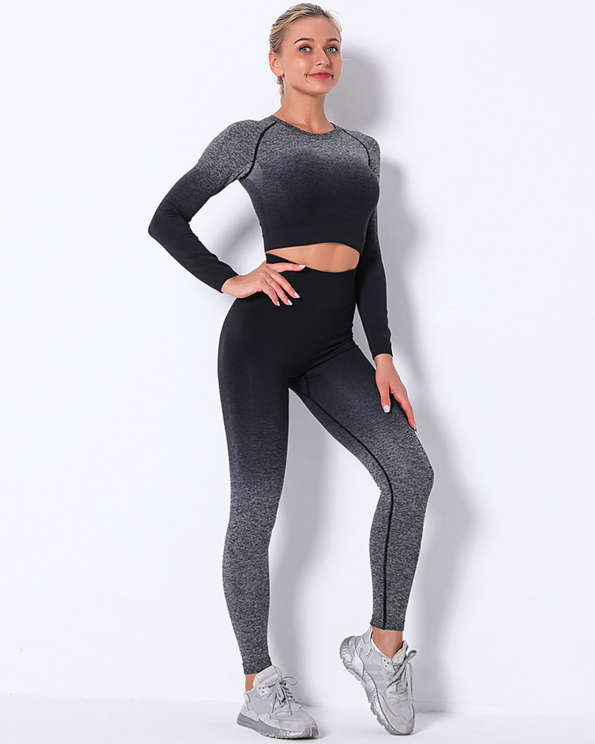 Leggings senza cuciture Yassi Ombre - Grigio