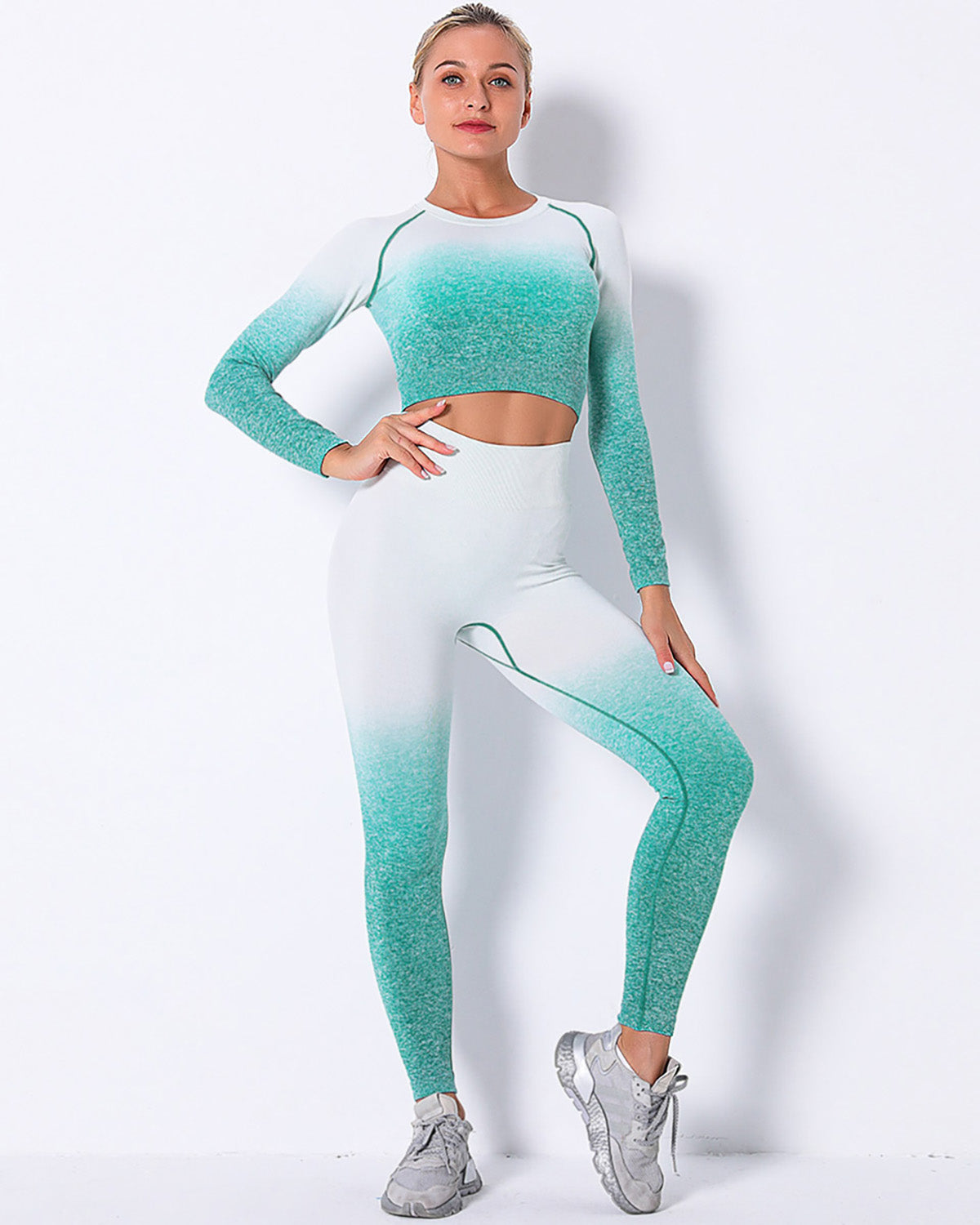 Leggings senza cuciture Yassi Ombre - Verde