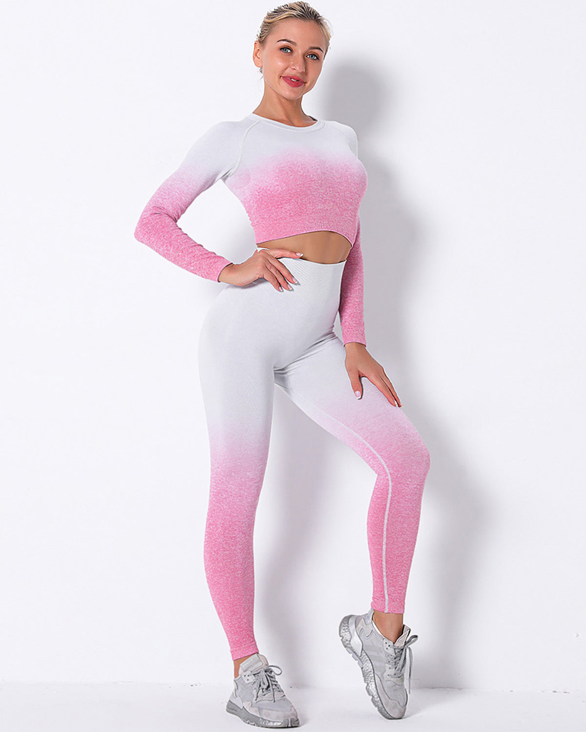 Leggings senza cuciture Yassi Ombre - Rosa