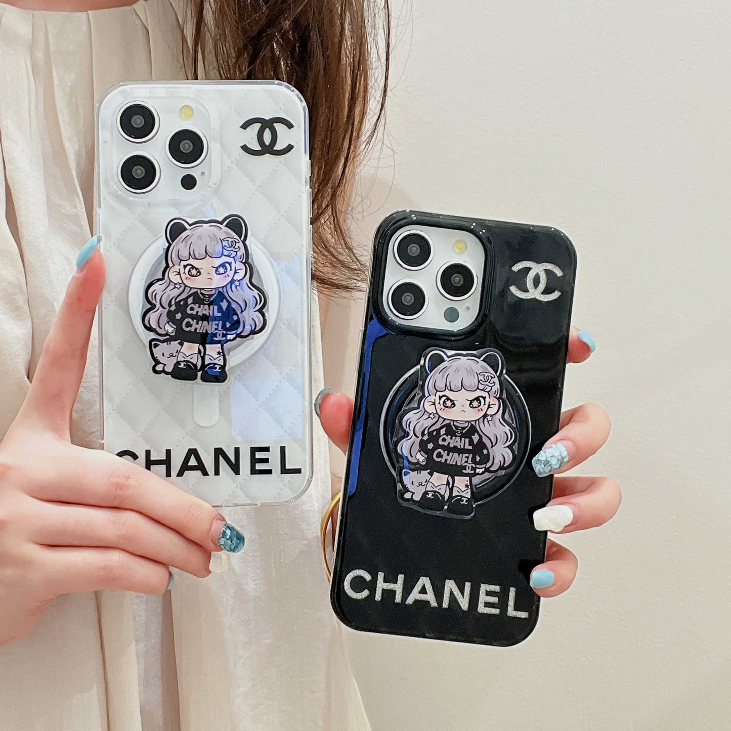 Custodia per telefono con supporto magnetico per ragazza per iPhone
