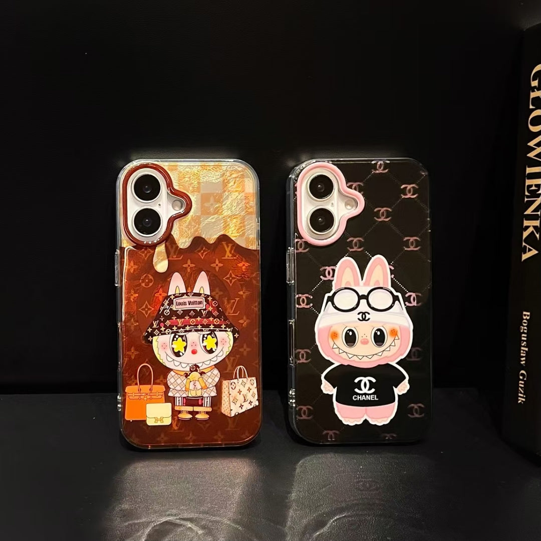 Custodia con supporto magnetico a forma di cartone animato 3D per iPhone