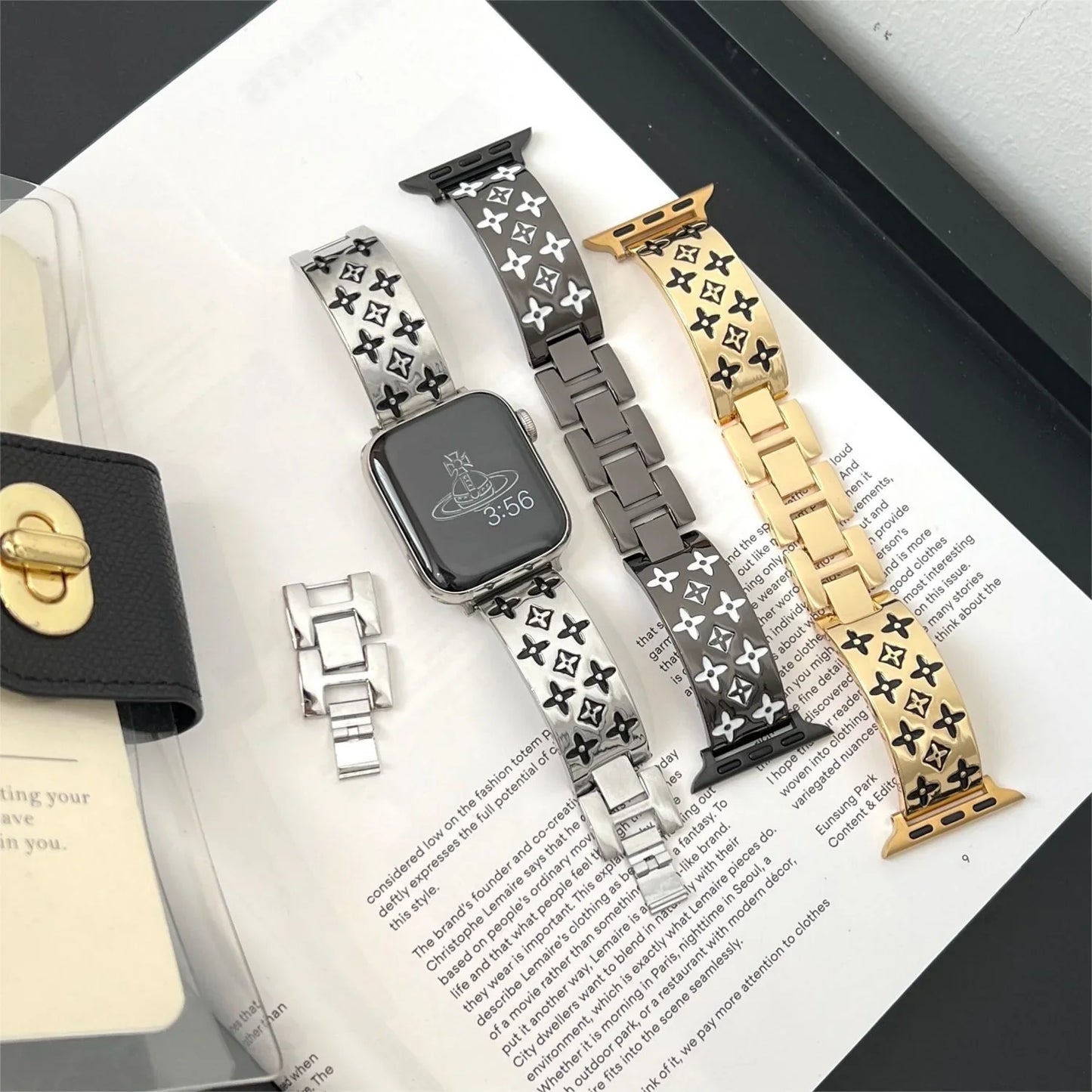 Embossed Metal Apple Watch Straps