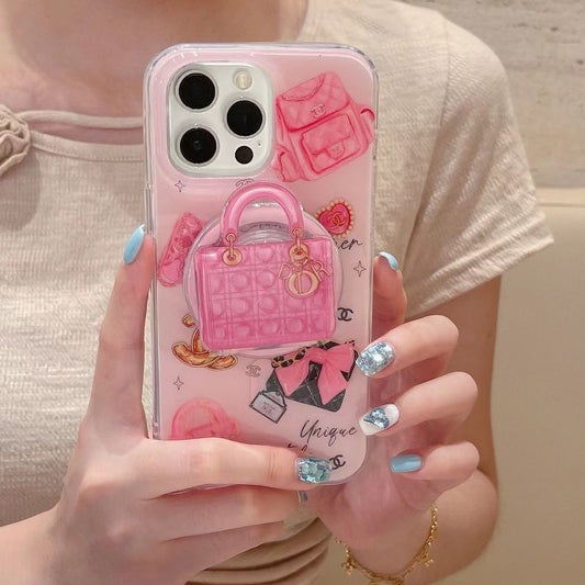Custodia magnetica per telefono Pink Bags per iPhone