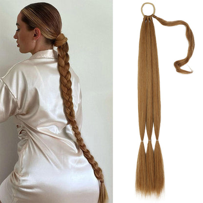 Natural Straight Braided Ponytail Extensions