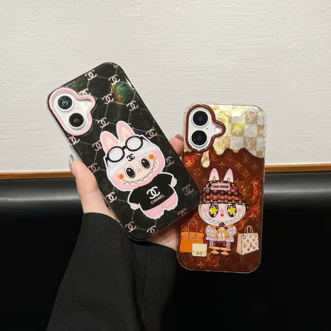 Custodia con supporto magnetico a forma di cartone animato 3D per iPhone