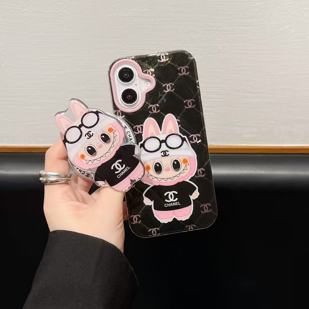 Custodia con supporto magnetico a forma di cartone animato 3D per iPhone