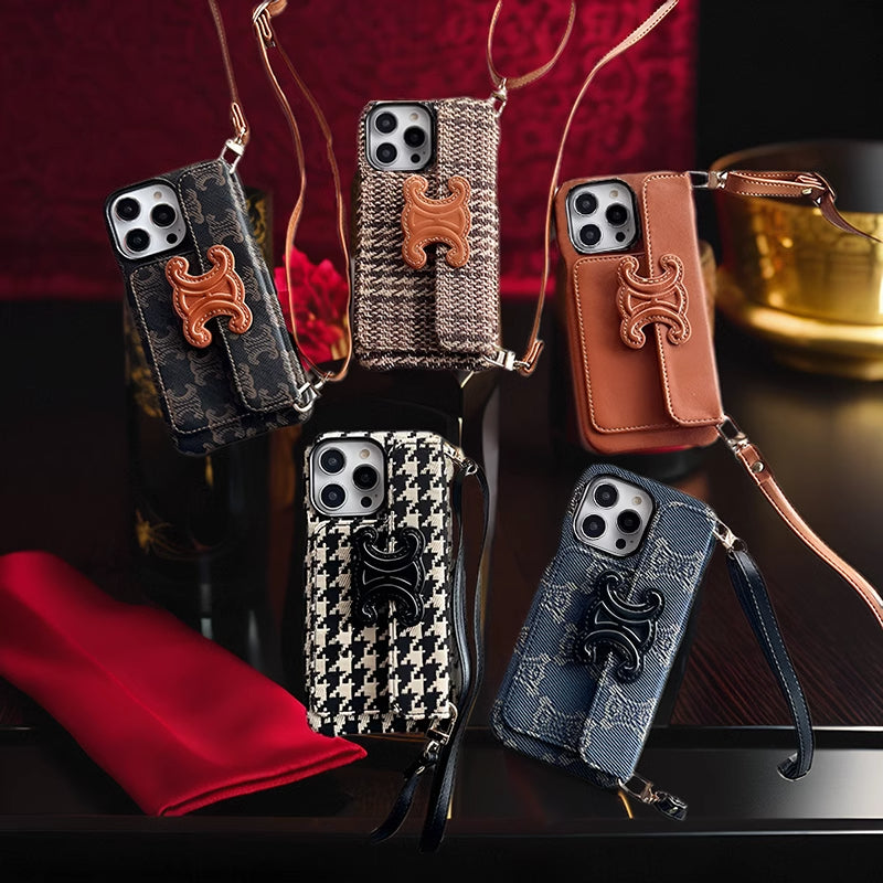 Embossed Crossbody Phone Case For iPhone