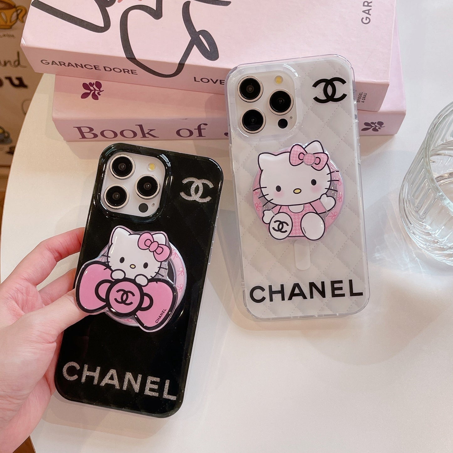 Custodia per telefono con supporto magnetico a forma di gatto per iPhone