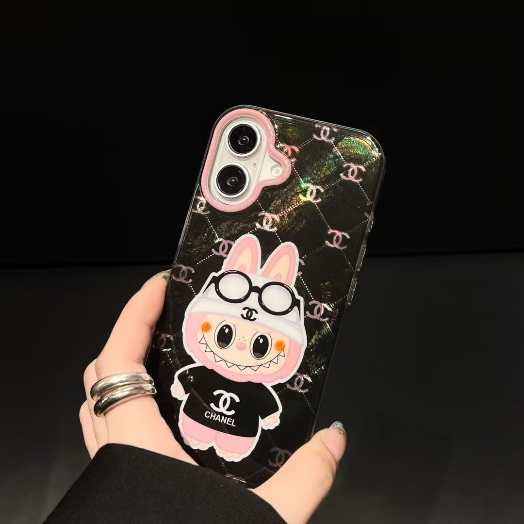 Custodia con supporto magnetico a forma di cartone animato 3D per iPhone