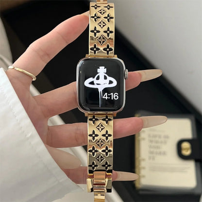 Embossed Metal Apple Watch Straps