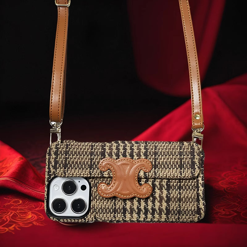 Embossed Crossbody Phone Case For iPhone