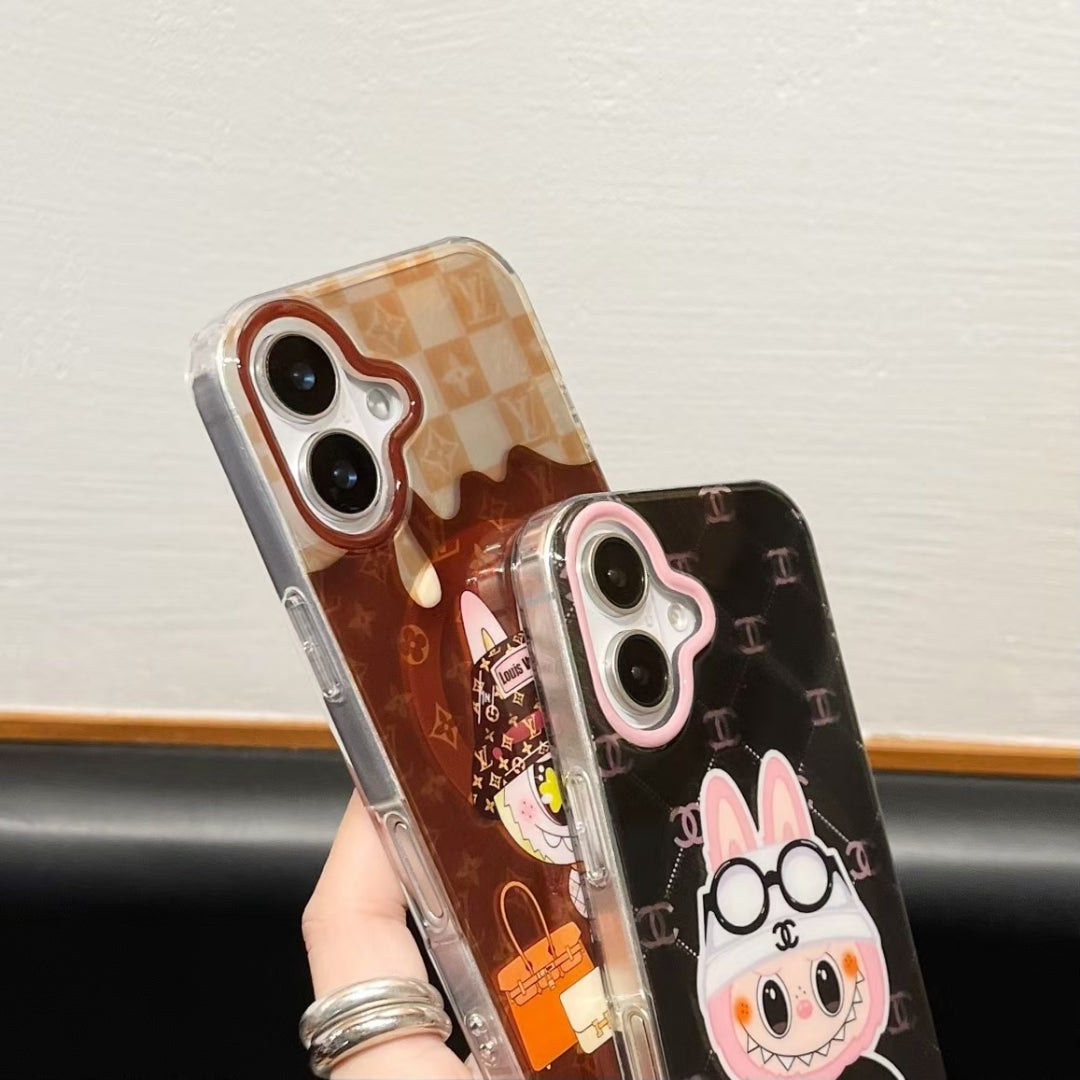 Custodia con supporto magnetico a forma di cartone animato 3D per iPhone
