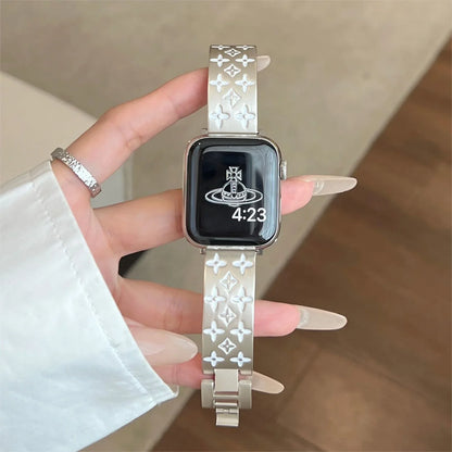 Embossed Metal Apple Watch Straps