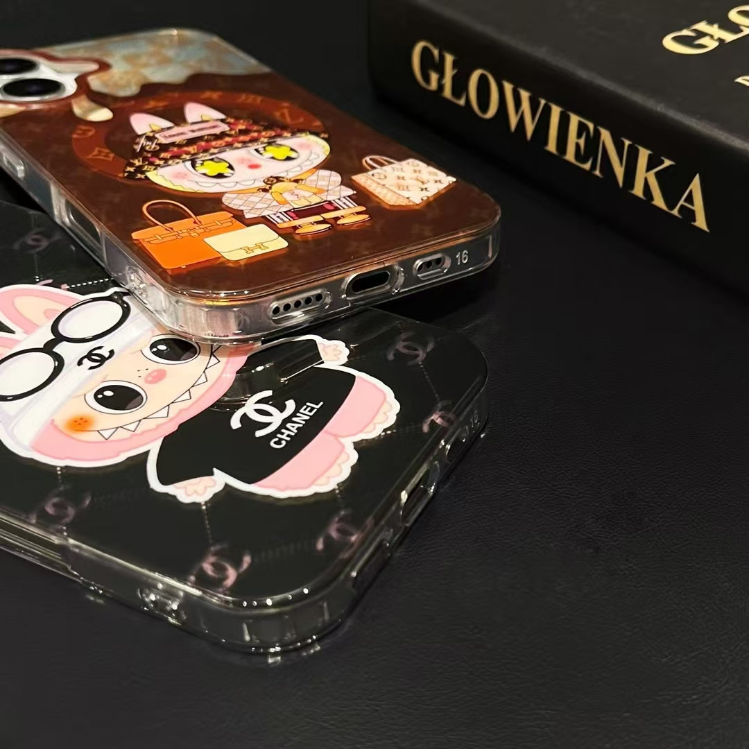 Custodia con supporto magnetico a forma di cartone animato 3D per iPhone