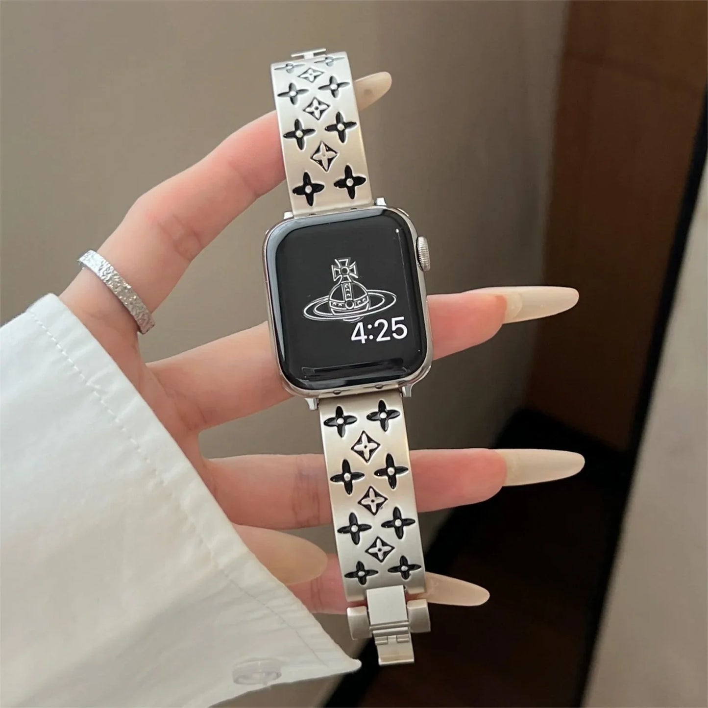 Embossed Metal Apple Watch Straps