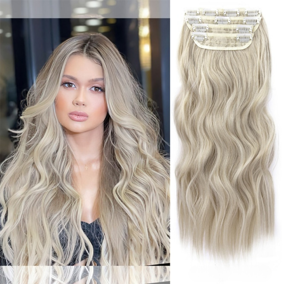 Long Wavy Curly Clip in Hair Extensions (4PCS)