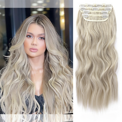 Long Wavy Curly Clip in Hair Extensions (4PCS)