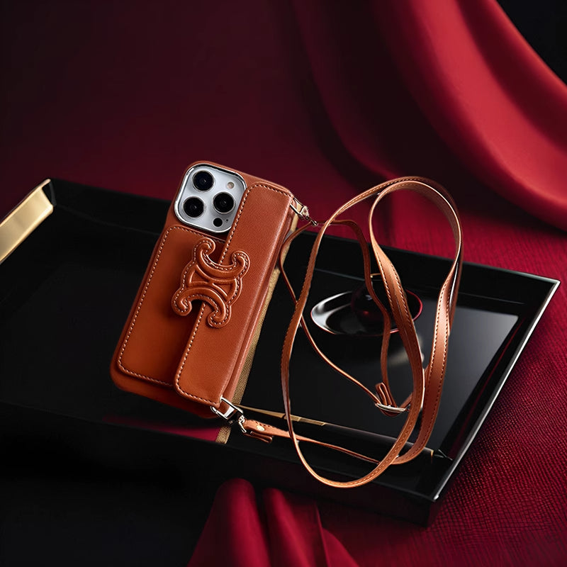 Embossed Crossbody Phone Case For iPhone