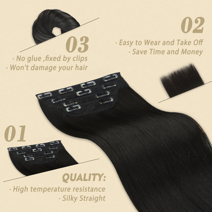 Long Straight Clip in Hair Extensions (4PCS)