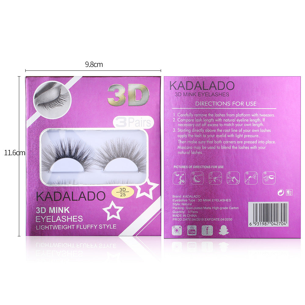 Natural Thick Cross 3D Mink Eyelashes