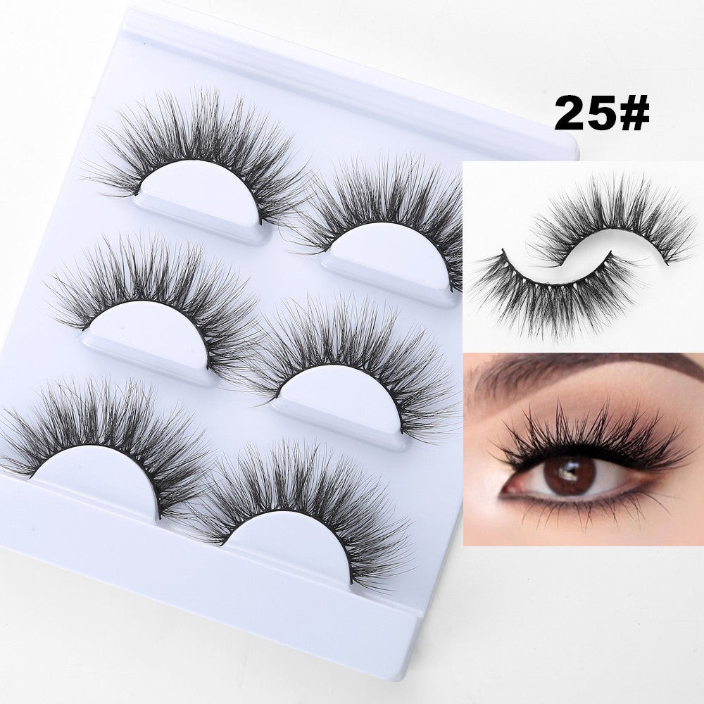 Natural Thick Cross 3D Mink Eyelashes