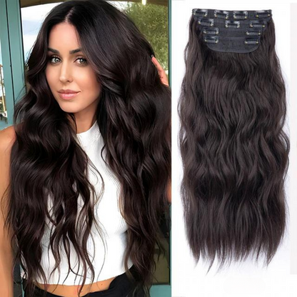 Long Wavy Curly Clip in Hair Extensions (4PCS)