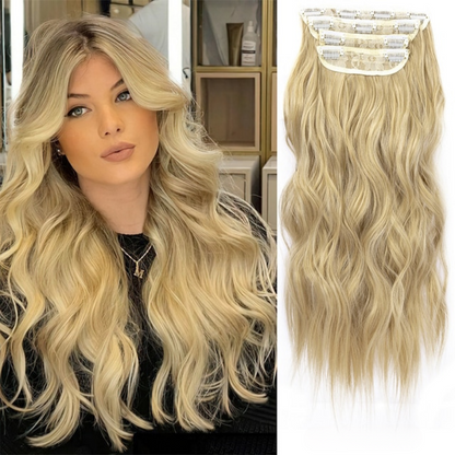 Long Wavy Curly Clip in Hair Extensions (4PCS)