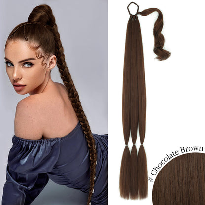 Natural Straight Braided Ponytail Extensions