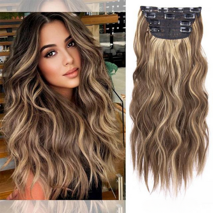 Long Wavy Curly Clip in Hair Extensions (4PCS)