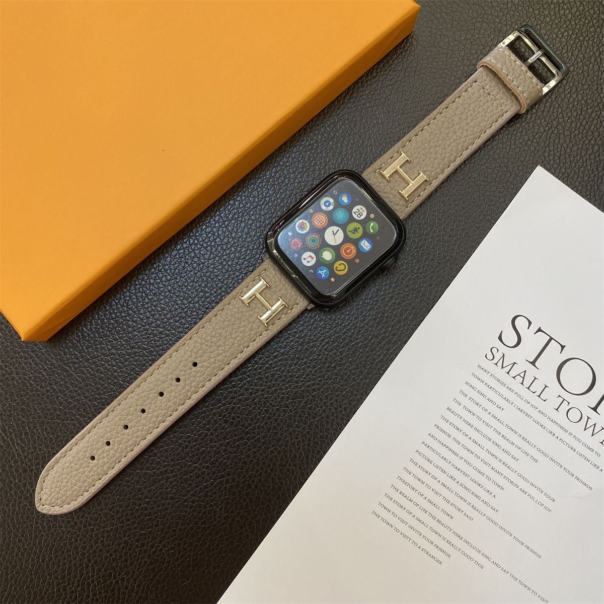 Letters Cool Leather Apple Watch Straps