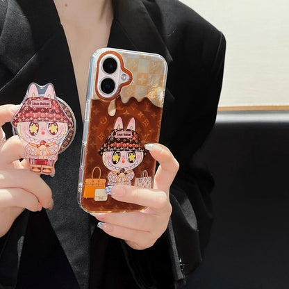 Custodia con supporto magnetico a forma di cartone animato 3D per iPhone