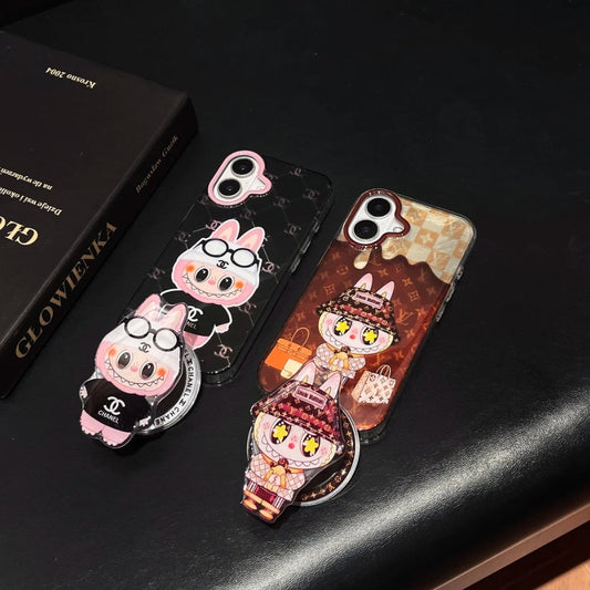 Custodia con supporto magnetico a forma di cartone animato 3D per iPhone