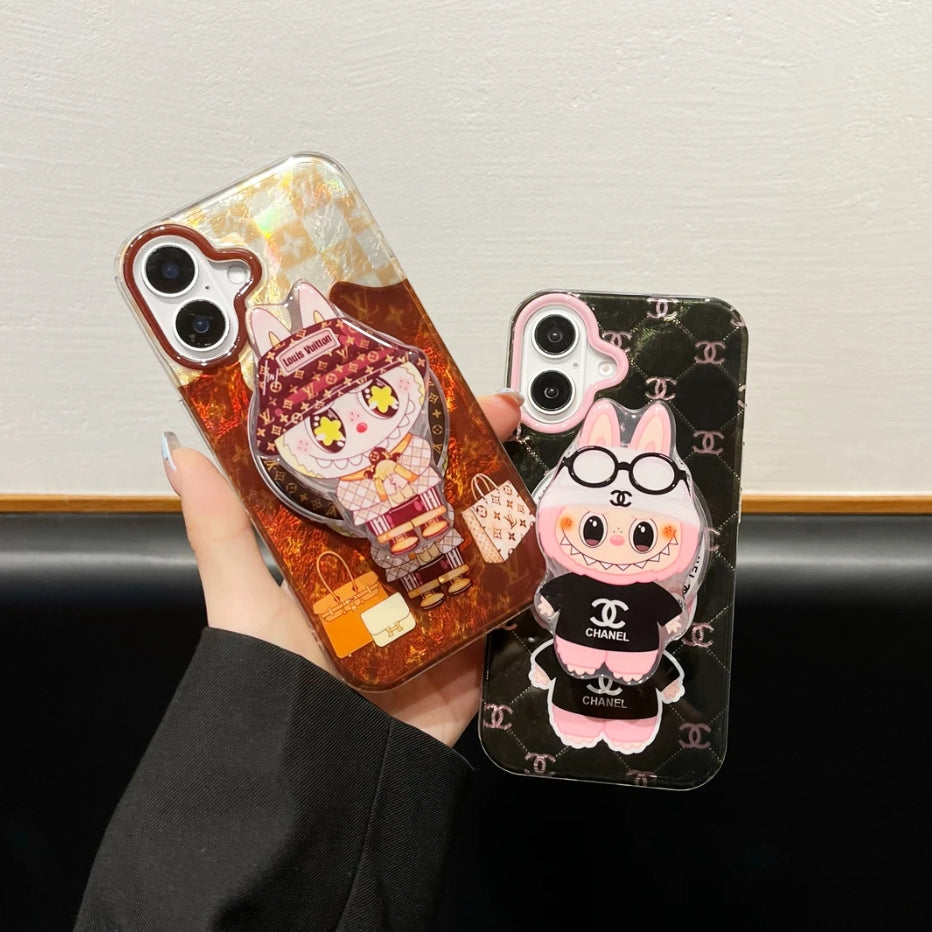 Custodia con supporto magnetico a forma di cartone animato 3D per iPhone