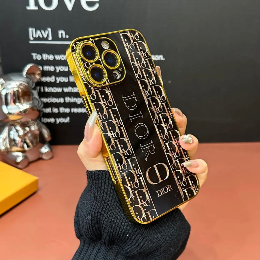 Custodia per telefono in rilievo galvanica lucida per iPhone